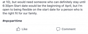 Facebook child care