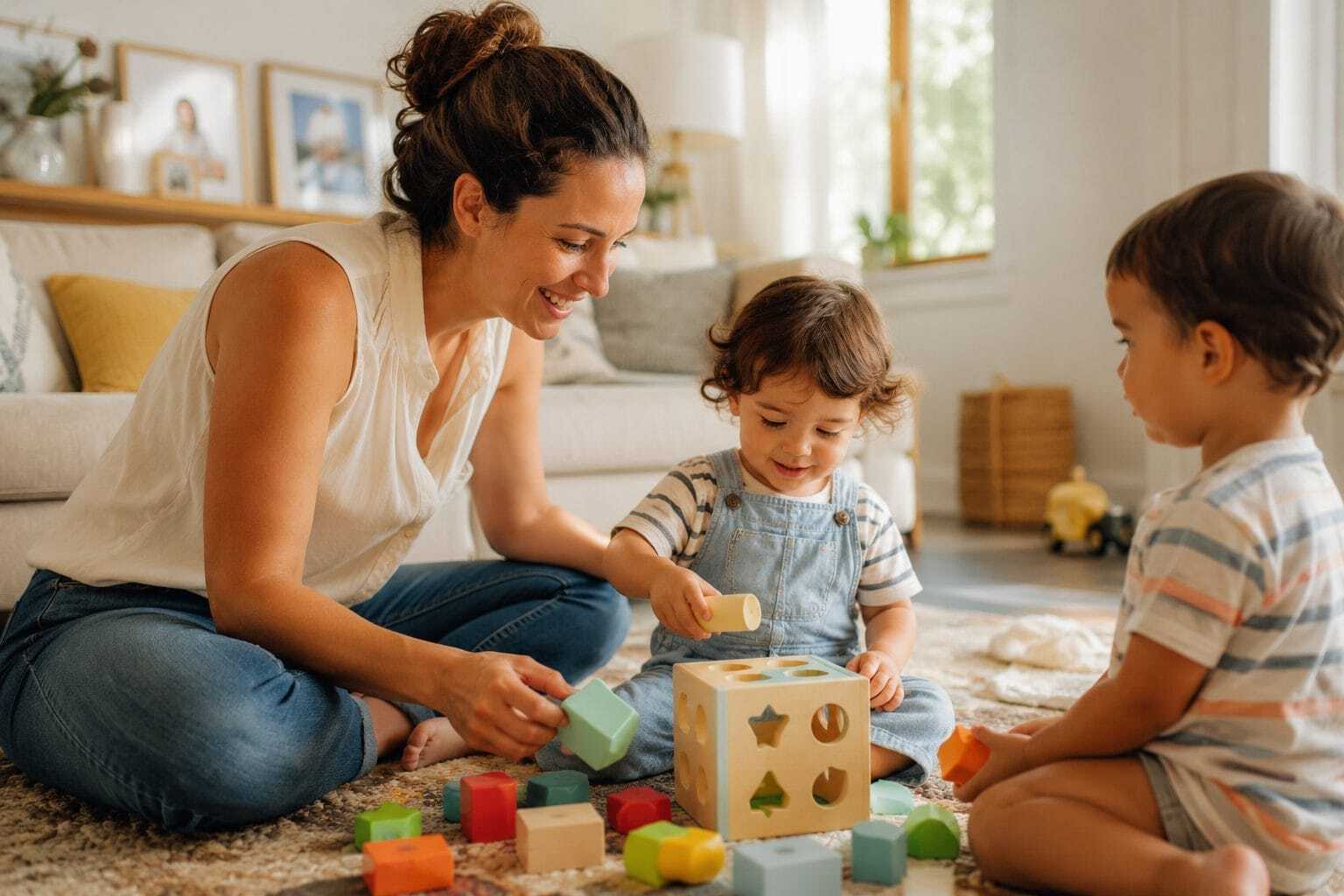 Nanny and family building a long-term childcare relationship based on trust