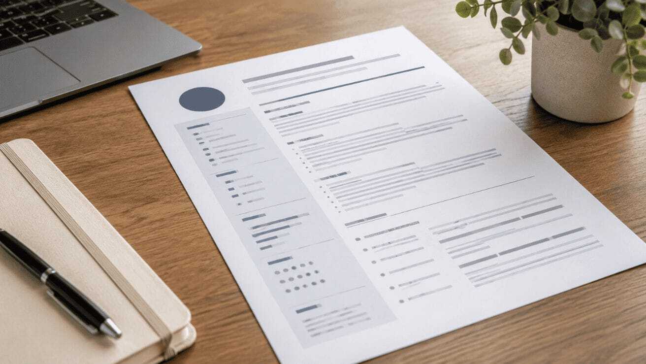 Example of a professional nanny resume on a desk