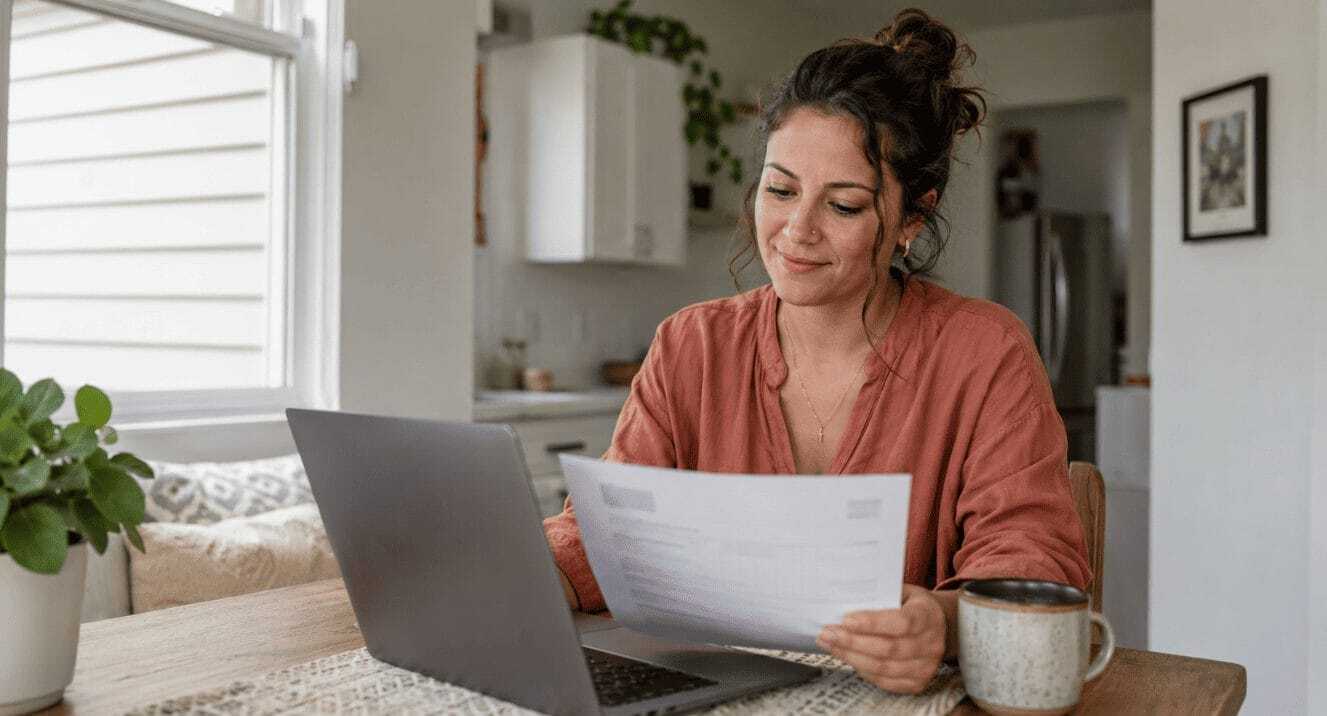 Professional nanny reviewing resume before applying for a nanny job