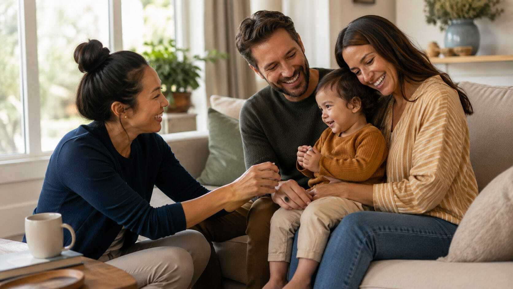 Nanny and family together after completing a successful nanny search