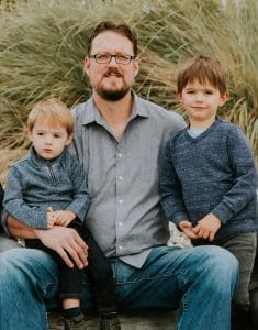 Colby Underwood, founder of Nanny Parent Connection, with his children